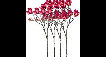 Emerald Kunstbloem Magnolia tak - 4x - 65 cm - dieproze - Kunst zijdebloemen