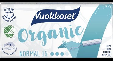 Vuokkoset Organic Cotton Tampons - Normaal - Gevoelige Huid - Nordic Swan Eco Label - Allergiekeurmerk - Dermatologisch Getest