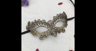 New Age Devi - Gouden Masker voor Carnaval en Halloween - Half Gezicht Venetiaans Masker - Gala en Bal Masker van Kant voor Vrouwen - Festival en Klassenfeest Masker - Party Maskers in Goud - Carnavalsmasker