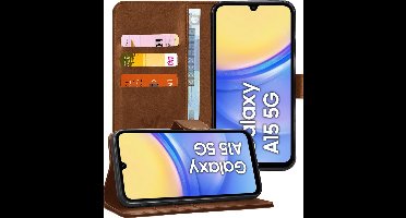 Hoesje geschikt voor Samsung Galaxy A15 - Portemonnee Book Case Bruin