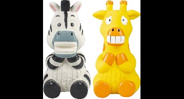 Duvoplus - Speelgoed Voor Dieren - Hond - Latex Zittende Zebra/giraf 7,5x8x15cm Gemengde Kleuren - 1st