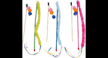 Duvoplus - Kat - Speelhengel Pluche Staart & Balletjes Mix - 1st