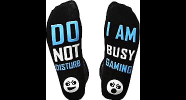 *** Tiener Game Sokken - Game sokken met tekst "Do not disturb, I'm gaming" - zwart - maat 38 - 42 - van Heble® ***