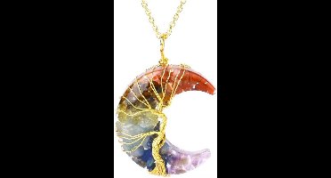 Maanketting met Chakra-kristallen