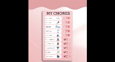 New Age Devi - Zelfdiscipline Roze Ponskaart - To-Do-Bord - Kinderen en Volwassenen - Schema met 5 Vervangbare Witte Kaarten - Checklist - Plannen - Planningsbenodigdheden - Punch Card