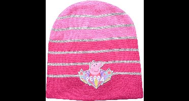 Peppa Pig Strepen Muts Junior Acryl Roze/Grijs One-size perfect cadeau