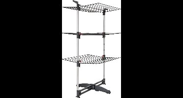 Tomado - Droogtoren Ciclone Vario - 38 meter drooglengte - Inklapbaar - Aluminium en Metaal - Met haken voor kledinghangers - 5 jaar garantie - Zwart