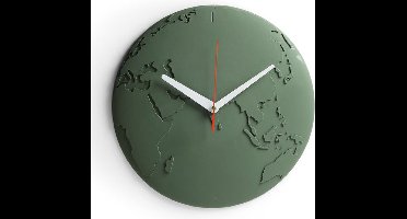 Qualy - Donker Groen Wandklok “World Wide Waste Clock” W305 x L305 x H34 mm 460 gr