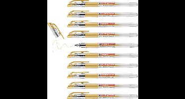 edding 2185 gelpen/roller - goud - doosje 10 stuks - metaal gevatte punt 0.7 mm - gelpen voor schrijven, kleuren, mandala, bullet journal - gelstift schrijven, gelstift tekenen
