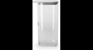 Qualy - Voorraadpot Voedselcontainer 1.2L “FLAT TOP Storage Jar” W100 x L120 x H207 mm 286 gr Grijs