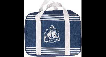 Gerimport kleine koeltas voor lunch - blauw met leuke print - 28 x 9 x 22 cm 5 liter