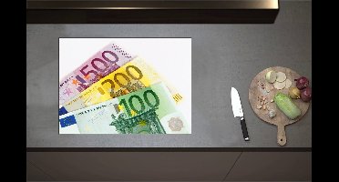 Inductieplaat Beschermer - 500, 200 en 100 euro biljet - 70x51 cm - 2 mm Dik - Inductie Beschermer - Bescherming Inductiekookplaat - Kookplaat Beschermer van Wit Vinyl