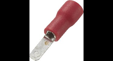 TRU COMPONENTS 736753 Platte stekker (male) Insteekbreedte: 2.8 mm Insteekdikte: 0.5 mm 180 ° Deels geïsoleerd Rood 100