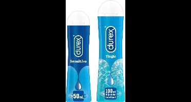 Durex - 150ml Glijmiddel - Waterbasis - Sensitive Vaginal & Anaal 50ml - Tingle Stimulerende Gel 100ml