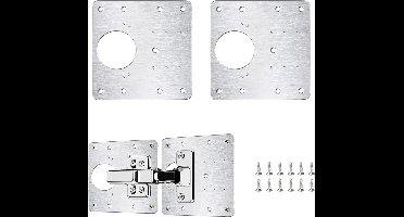 4x Platen Repareer uw Keukenkastje met deze Scharnier Reparatie Plaat/Platen/Set - Incl. Schroeven - 4 Stuks! - van Heble®