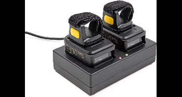 Delock Ring Barcode Scanner 1D and 2D with 2.4 GHz or Bluetooth (2 pieces) + Charging Station