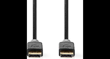 Nedis DisplayPort-Kabel - DisplayPort Male - DisplayPort Male - 8K@60Hz - Verguld - 2.00 m - Rond - PVC - Antraciet - Doos