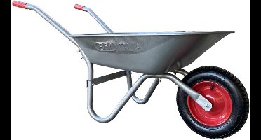 Toolland Kruiwagen, 85 liter, bouwpakket, ideaal voor het transport van uiteenlopende materialen, robuust en roestbestendig, eenvoudige montage, gegalvaniseerd staal, pneumatisch wiel, 12 kg