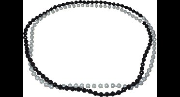 Ketting parels zwart-cremekleur