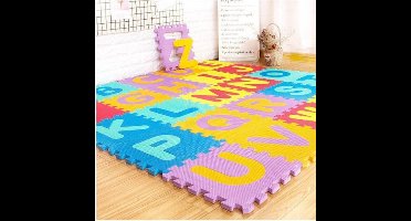 Speelmat Opvouwbaar - Vloerpuzzel educatief - Puzzelmat Foam - Speelmat Baby en Peuter - Letters - 180x180cm - 40 stuks- Multicolor