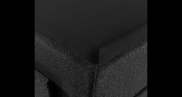 Droomtextiel Topper Hoeslaken Dubbel Jersey Zwart - 90x200 cm - 100% Zacht Katoen