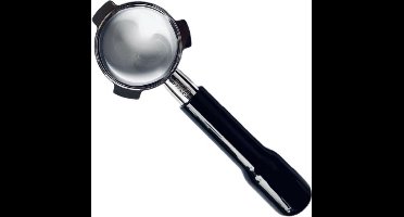 Naked Portafilter 51mm - De'Longhi Dedica - SMEG / Gastroback - RVS - Bodemloze Filterdrager - Houten Bottomless Piston - Coffee Barista - Koffie - Espresso - Zwart