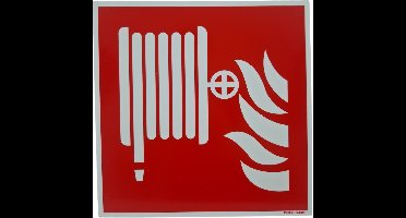 Brandhaspel pictogram - 200x200mm - Brandhaspel bord vlak - Kunststof