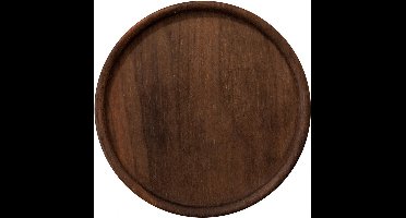 Onderzetter, Donker Hout - Rond - Nr. 2
