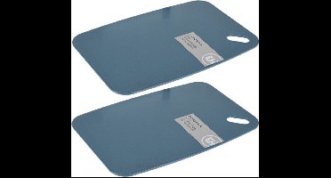 4x Stuks snijplanken blauw 30 en 35 cm kunststof - Snijplankjes in 2 formaten