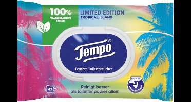 Tempo - Tropical Island - Limited Edition - Vochtige doekjes - Vochtig toiletpapier - Voordeel Set 2 x 42 stuks
