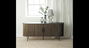 Dressoir Donkerbruin Eikenhout - 180x45x76cm - Nola - Giga Living