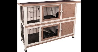 Konijnenhok - konijnenkooi - Konijnen Hok - Houten Konijnenhok voor Buiten - 122 x 50 x 107 cm