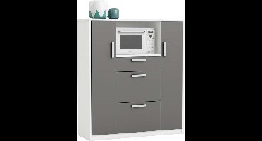 Keukenkast Range 116 cm breed wit met antraciet