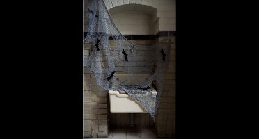 Folat - Stoffen Net Met Vleermuizen (150 x 75cm) - Halloween - Halloween Decoratie - Halloween Versiering