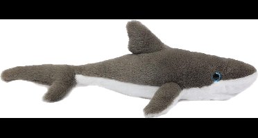 Pia soft Toys Knuffeldier Witte Haai - zachte pluche stof - premium kwaliteit knuffels - grijs - 46 cm - Haaien