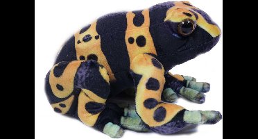 Pia soft Toys Knuffeldier Kikker - gifkikker dendrobates leucomelas - premium kwaliteit knuffels - geel - 24 cm