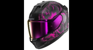 SHARK D-SKWAL 3 MAYFER Mat Black Violet Anthracite - Maat M - Integraal helm - Scooter helm - Motorhelm - Zwart - Scooterhelmen mannen en vrouwen.