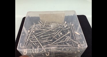 HOUTSCHROEF. RVS-A2. Platkop kruiskop. 4.0 x 50 mm. Lang. 300 stuks.