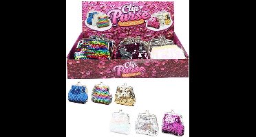 24 knipbeursje retro pailletten 6 ass.