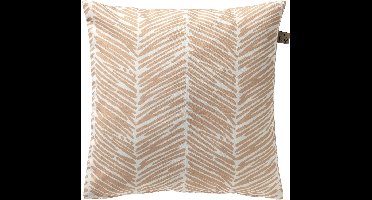 Dutch Decor - DEAN - Buitenkussen 45x45 cm - waterafstotend en uv-bestendig - gestreept - Pumice Stone - wit en beige