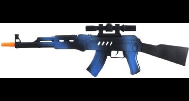 Verkleed speelgoed Politie/soldaten geweer - machinegeweer - zwart/blauw - plastic - 69 cm