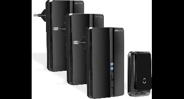 Bell4U Draadloze Deurbel Set met 3 ontvangers - Bereik 200 meter - Geen batterijen nodig - Waterdicht - Draadloos – Kinetisch - 51 Melodieën