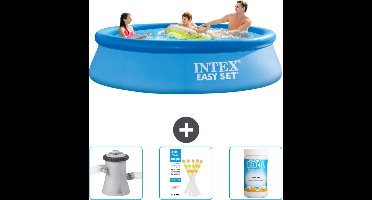 Intex Rond Opblaasbaar Easy Set Zwembad - 305 x 76 cm - Blauw - Inclusief Zwembadfilterpomp - Testrips - Chloor