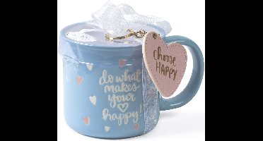 Eccolo gifset - mok 580ml en sleutelhanger - Choose Happy - EC-DL107C