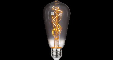 Druppel-Edison lamp - E27 - 3W - Super Warm Wit <2200K - Filament - Rookglas