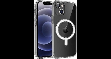 Hoesje voor iPhone 14 backcover Shockproof siliconen Transparant met geïntegreerde magnetische cirkel