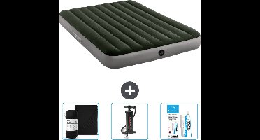 Intex Luchtbed - 2-Persoons - 152 x 203 x 25 cm - Groen - Inclusief Hoeslaken - Pomp en Reparatieset