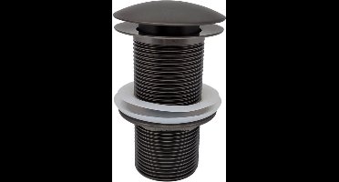 Sanifun Soni clickwaste verlengd 5/4 gunmetal met overloop – universele wastafelafvoer