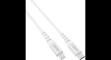 InLine® USB-C Lightning-kabel, voor iPad,iPhone,zilver/alum.1m MFi-gecertif.