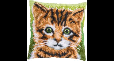 Vervaco - Kruissteekkussen kit - Kitten - PN-0199299 - Borduren - Borduurpakket - Borduurpakket volwassenen - Borduurpakket kind
